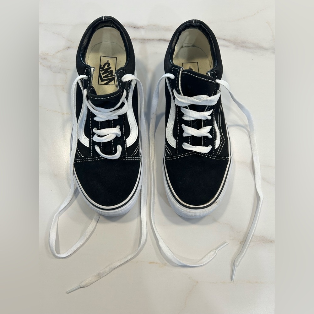 Vans Classic Black and White Lace-Up Shoes